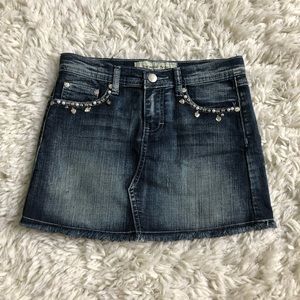 Embellished Denim Skirt with Charms